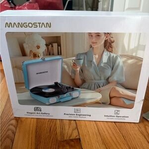 Mangostan Blue Portable Record Player